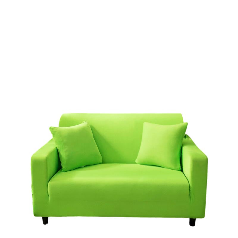 Anyhouz 2 Seater Sofa Cover Plain Apple Green Style and Protection For Living Room Sofa Chair Elastic Stretchable Slipcover
