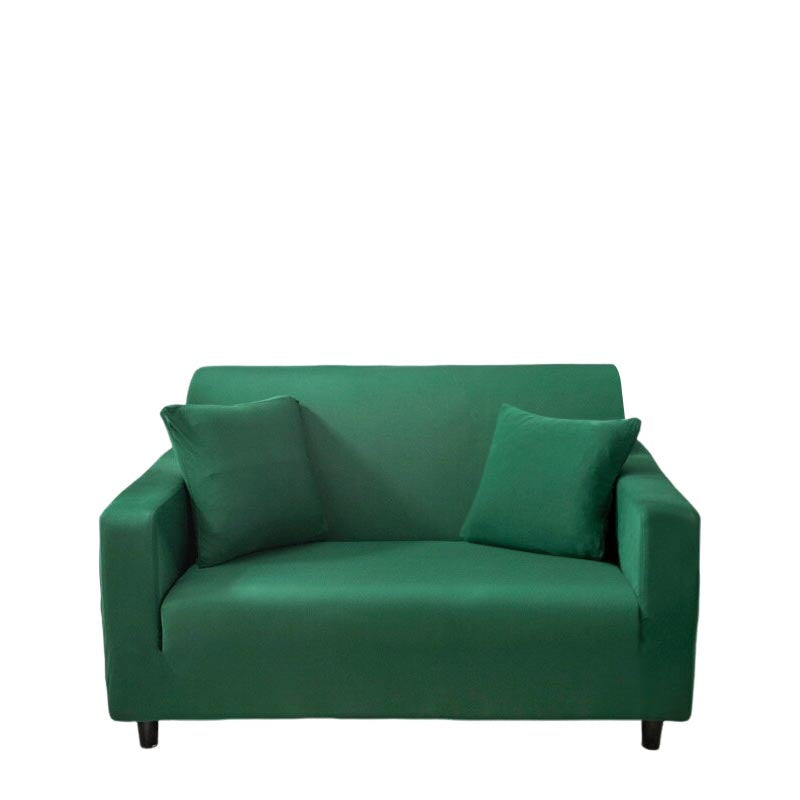 Anyseat 2 Seater Sofa Cover Plain Green Style and Protection For Living Room Sofa Chair Elastic Stretchable Slipcover