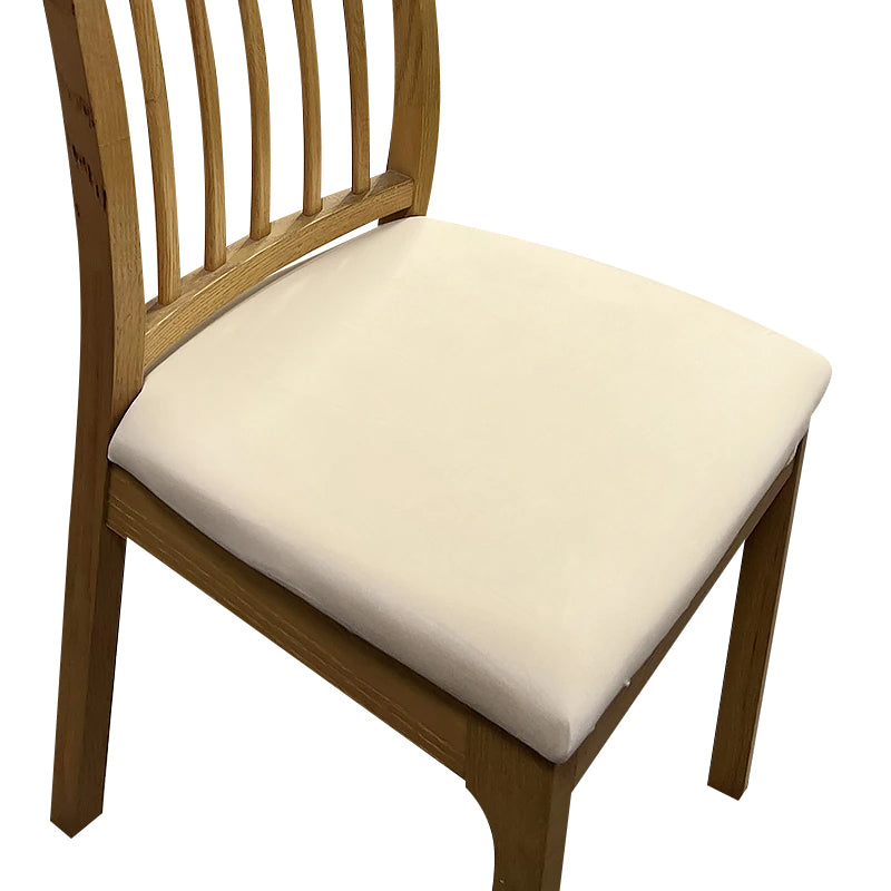 Anyseat Chair Cover Beige Plain No Print Stretch Seat Cover for Home Dinning Kitchen Washable Removable