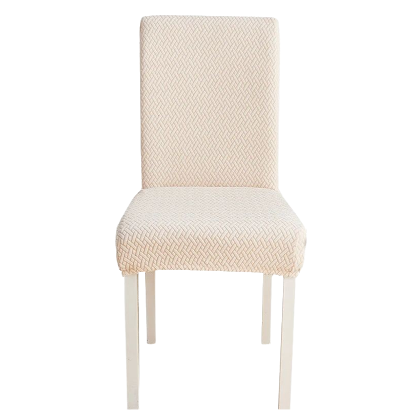Anyseat Chair Cover Beige Small Knitted Design with Anti-Dirt and Elastic Material for Dining Room Kitchen Wedding Hotel Banquet Restaurant