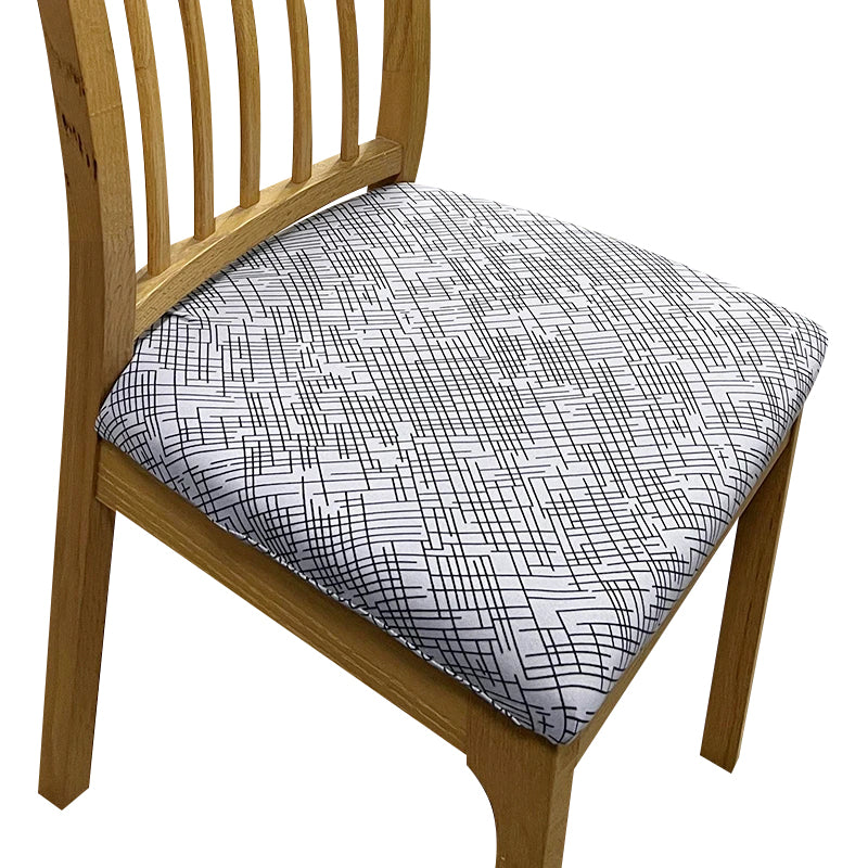 Anyseat Chair Cover Grey Random Lines Print Stretch Seat Cover for Home Dinning Kitchen Washable Removable