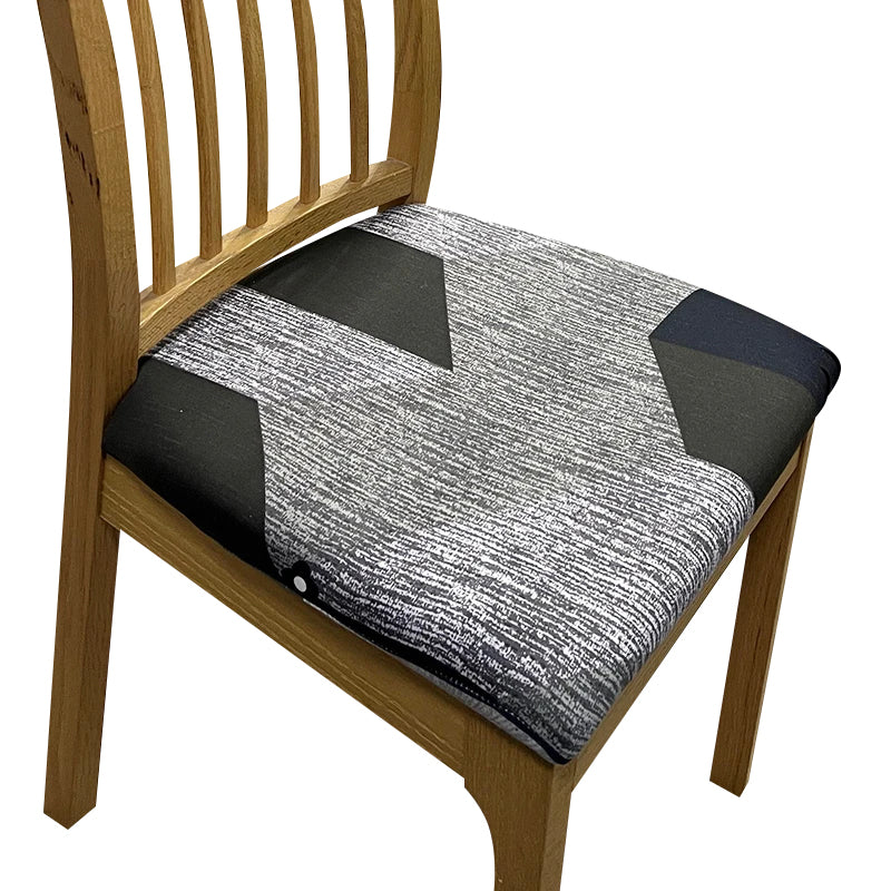 Anyseat Chair Cover Dark Gray Black Pattern Print Stretch Seat Cover for Home Dinning Kitchen Washable Removable