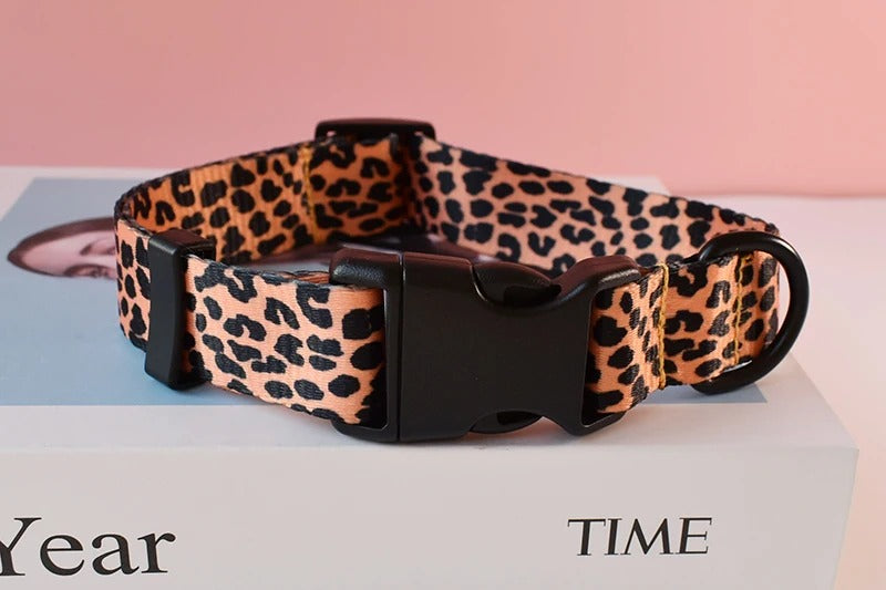 ANYWAGS Pet Collar Brown Leopard Sytlish Strap Comfortable Dog Accessory