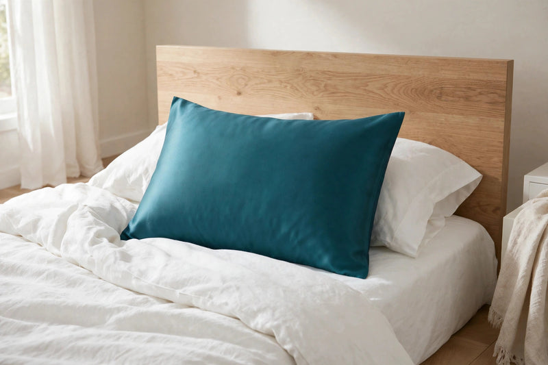 ANYHOUZ Pillowcase 50x90cm Teal Natural Mulberry Silk For Comfortable And Relaxing Home Bed