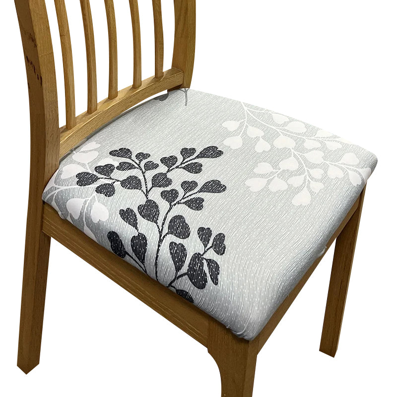 Anyseat Chair Cover Light Grey Petal Hearts Print Stretch Seat Cover for Home Dinning Kitchen Washable Removable