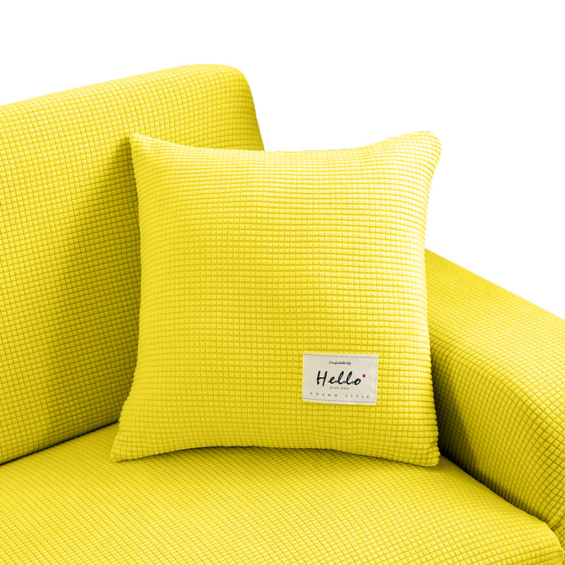 Anypillow Pillowcase 45X45Cm Yellow Polyester Thick Stretchable Cushion For Living Room