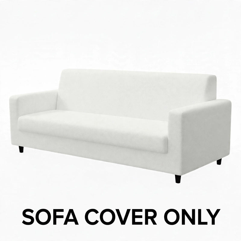 Anyseat 3-Seater Sofa Cover – Plain White Style Slipcover for Living Room Chair Protection
