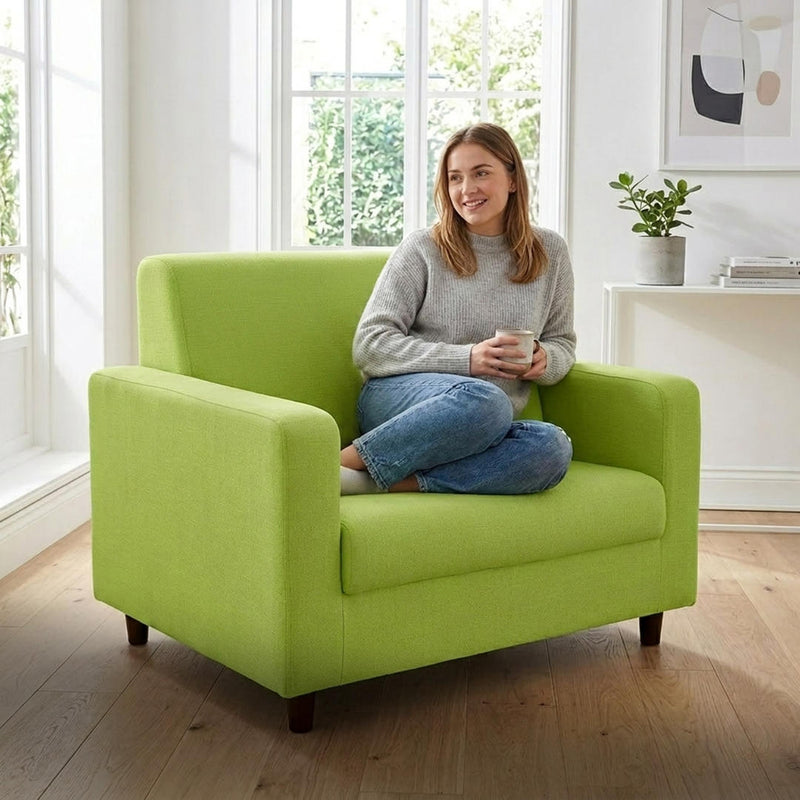 Anyhouz 1 Seater Sofa Cover Plain Apple Green Style and Protection For Living Room Sofa Chair Elastic Stretchable Slipcover