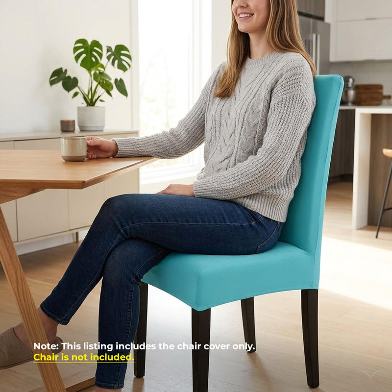 Anyseat Sky Blue Chair Cover – Waterproof Elastic Slipcover with Anti‑Dirt Protection for Dining Room, Kitchen, Wedding, Hotel, Banquet & Restaurant