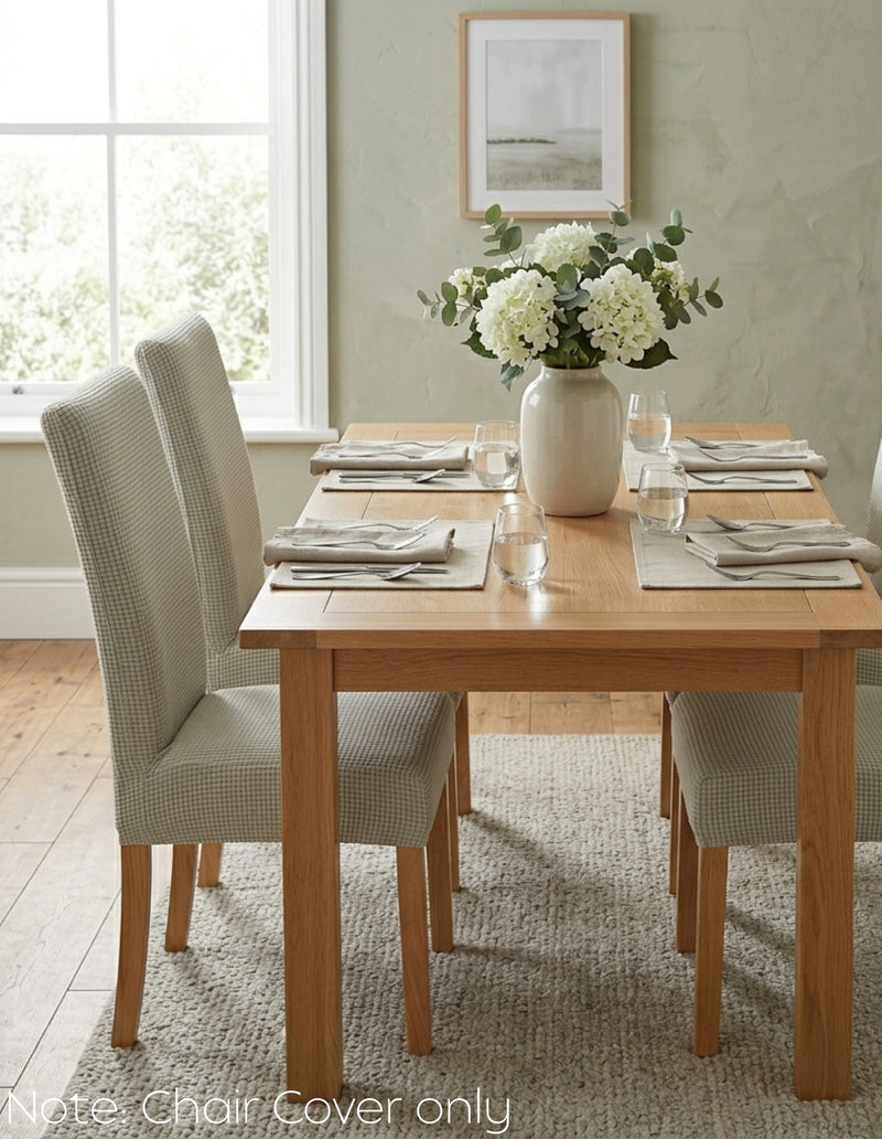 Anyseat Off White Waterproof Chair Cover – Corn Kernel Pattern Stretch Slipcover for Dining Room