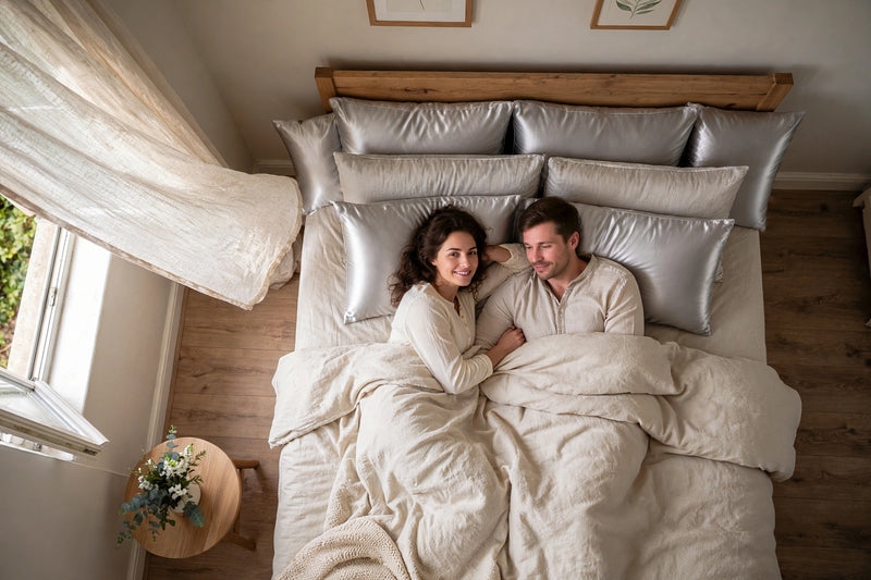 ANYHOUZ Pillowcase 50x90cm Light Gray Natural Mulberry Silk For Comfortable And Relaxing Home Bed