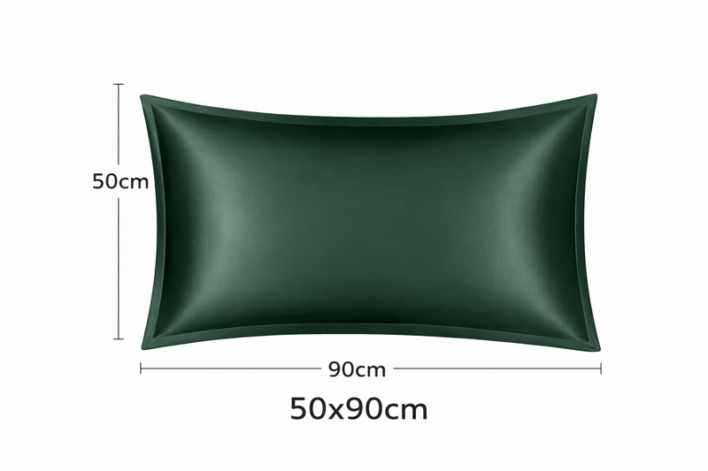 ANYHOUZ Pillowcase 50x90cm Green Pure Real Silk For Comfortable And Relaxing Home Bed