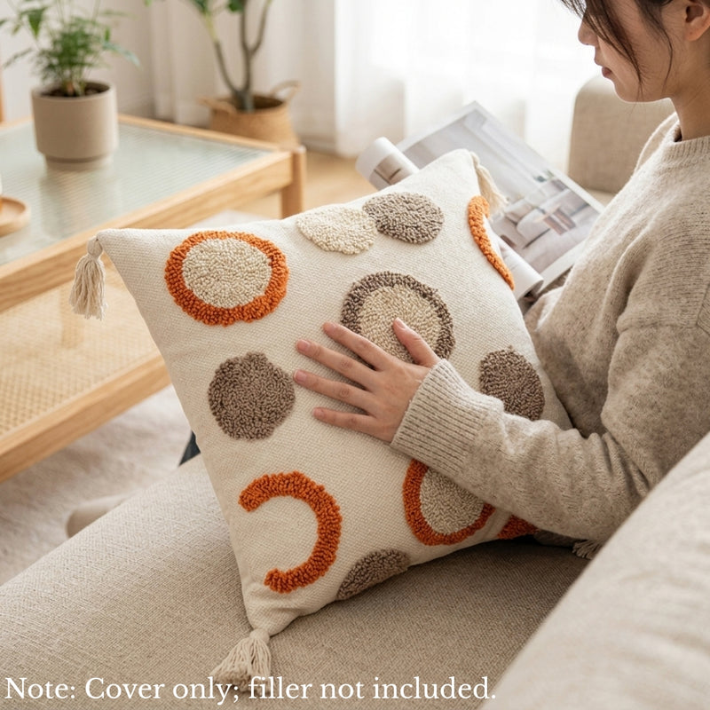 Anypillow 3D Circle Embroidered Pillowcase Decorative Cushion Cover