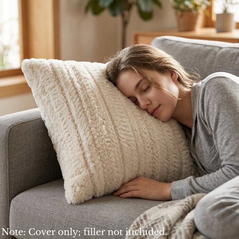 Anypillow Beige Leaf Embroidered Pillowcase Decorative Cushion Cover