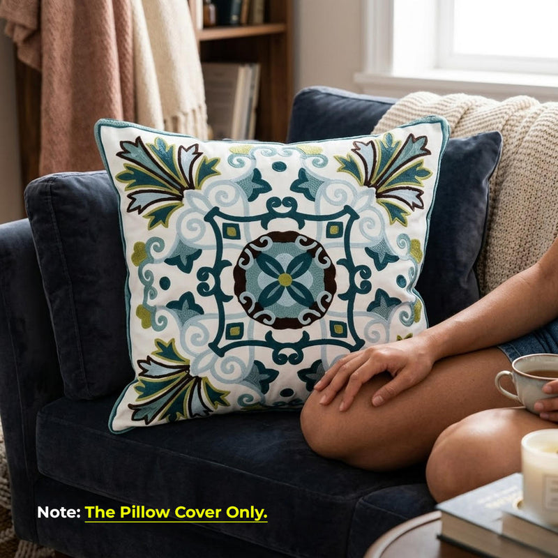 Anypillow Bohemian Embroidered Pillowcase Decorative Cushion Cover
