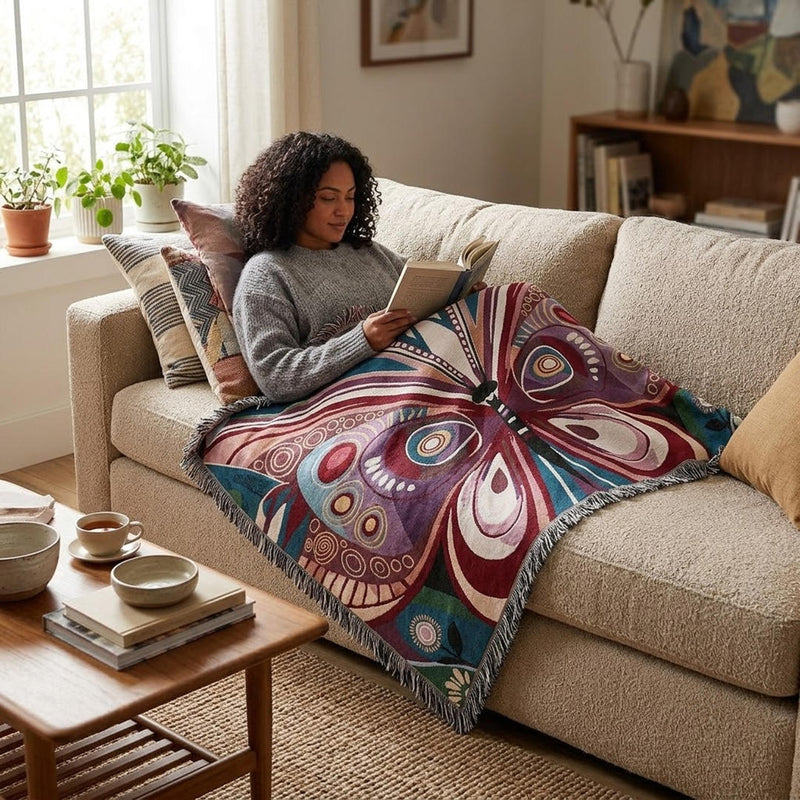 Anycozy Butterfly Soft Quilt Throw Blanket – Soft Camping Mat & Cozy Home Décor