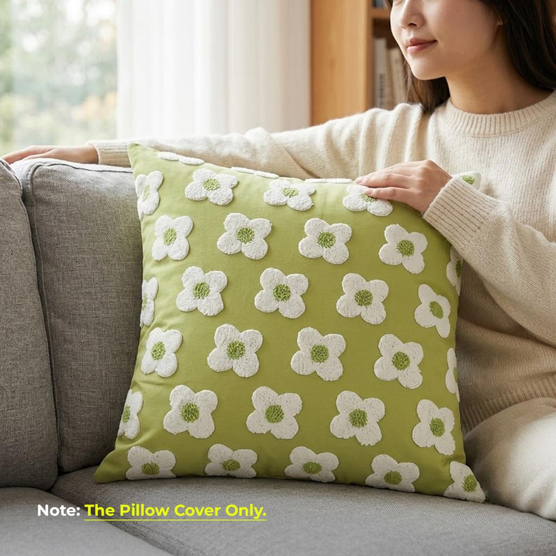 Anypillow Daisy Plush Decorative Cushion Cover – Soft Throw Pillowcase for Sofa & Bed