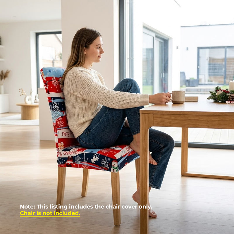 Anyseat Wave Santa Chair Cover – Elastic Anti‑Dirt Design for Dining, Kitchen, Wedding, Hotel & Banquet Use
