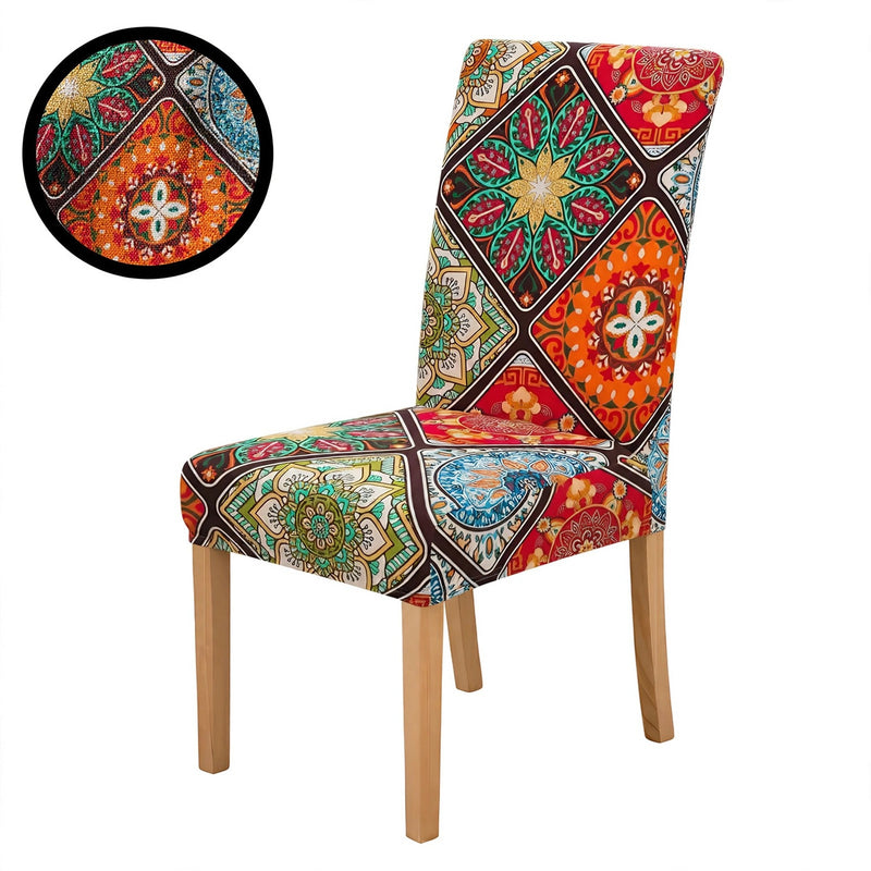 Anyseat Multi Color Floral Bohemian Style Pattern Print Elastic Chair Cover – Plain Dining Slipcover & Home Décor