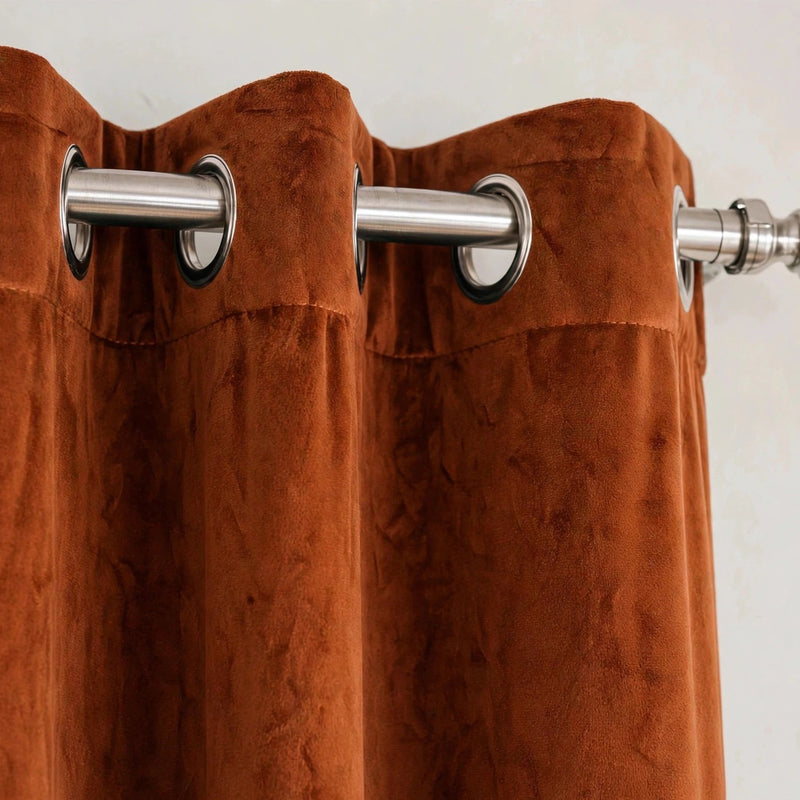 Anydrape Orange Velvet Blackout Curtains – High‑Quality Modern Luxury Drapes for Living Room, Bedroom & Dining Windows
