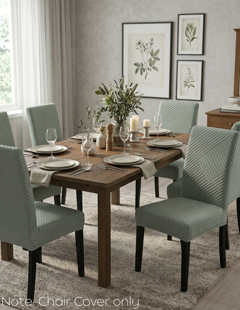 Anyseat Cypress Green Knitted Chair Cover – Elastic Anti‑Dirt Design for Dining, Kitchen, Wedding, Hotel & Banquet Use