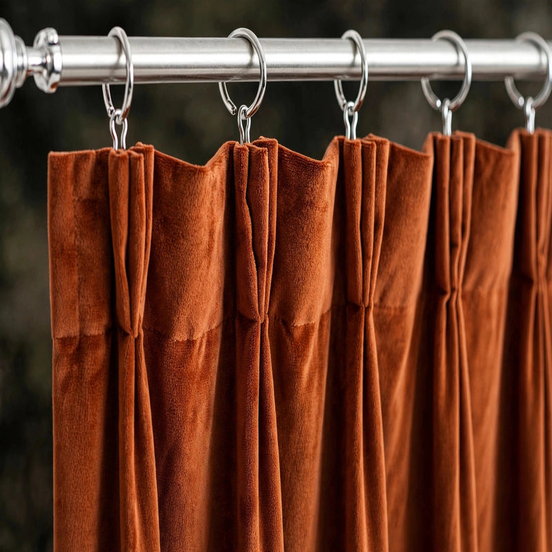 Anydrape Orange Velvet Blackout Curtains – High‑Quality Modern Luxury Drapes for Living Room, Bedroom & Dining Windows