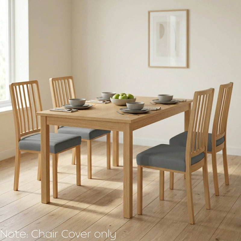 Anyseat Plain Grey Stretch Chair Cover – Washable, Removable Dining & Kitchen Seat Protector