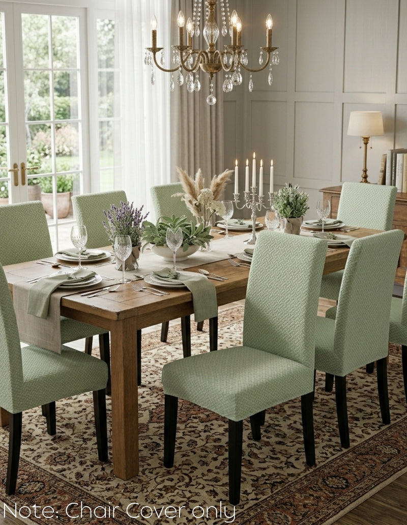 Anyseat Green Knitted Chair Cover – Elastic Anti‑Dirt Design for Dining, Kitchen, Wedding, Hotel & Banquet Use