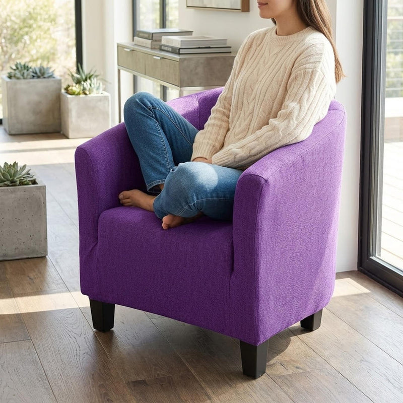 Anyseat Purple Chair Cover – Plain Dustproof Tub Slipcover for Home Décor