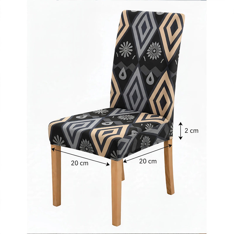 Anyseat Black Pattern Print Elastic Chair Cover – Plain Dining Slipcover & Home Décor