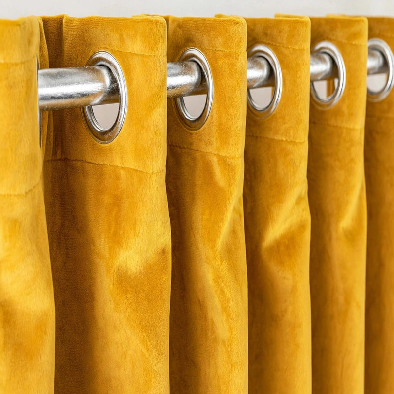 Anydrape Mustard Velvet Blackout Curtains – High‑Quality Modern Luxury Drapes for Living Room, Bedroom & Dining Windows