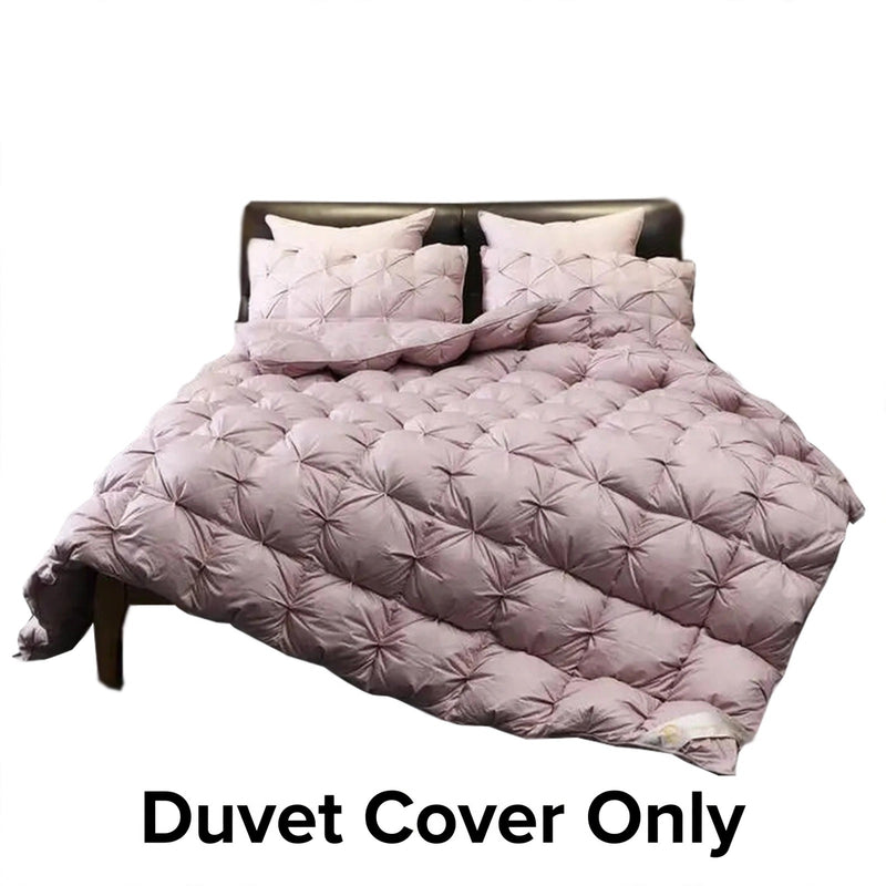 ANYHOUZ Old Rose Quilted Duvet Cover – Luxury Breathable Puffer Bed Comforter