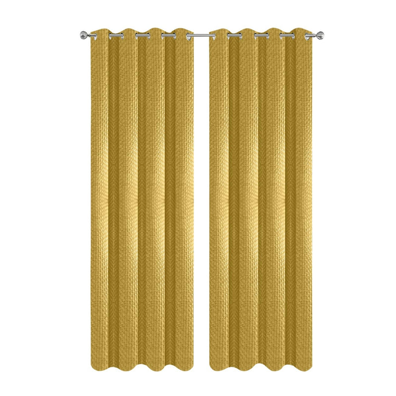 Anydrape Yellow Waffle Plaid Luxury Curtains – Modern Textured Drapes for Living Room, Bedroom & Dining Decor