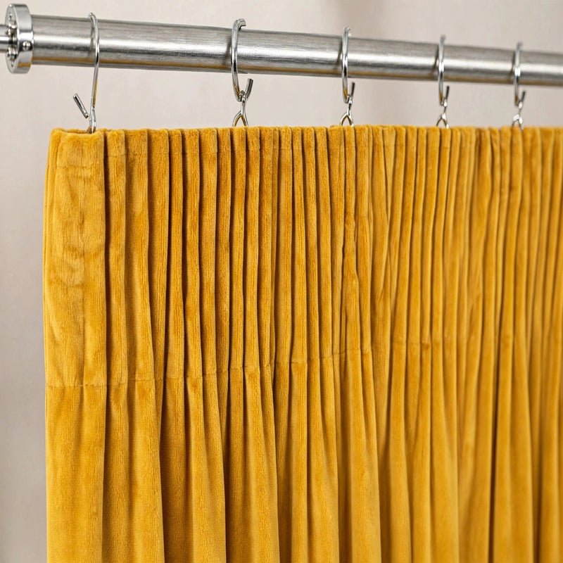 Anydrape Mustard Velvet Blackout Curtains – High‑Quality Modern Luxury Drapes for Living Room, Bedroom & Dining Windows