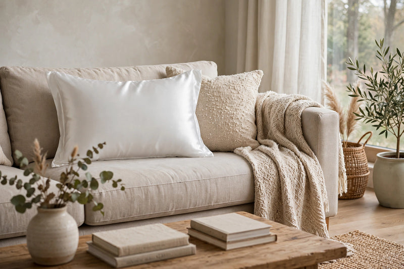 Anypillow Pillowcase 51x66cm White Pure Real Silk For Comfortable And Relaxing Home Bed