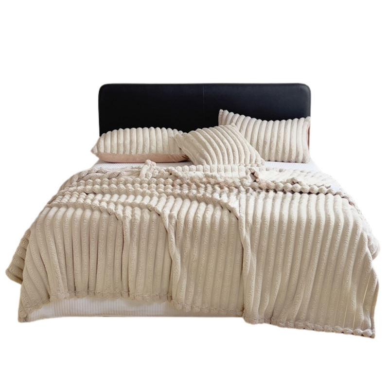 Anycozy Khaki Velvet Fluffy Coral Fleece Warm Sofa Blanket