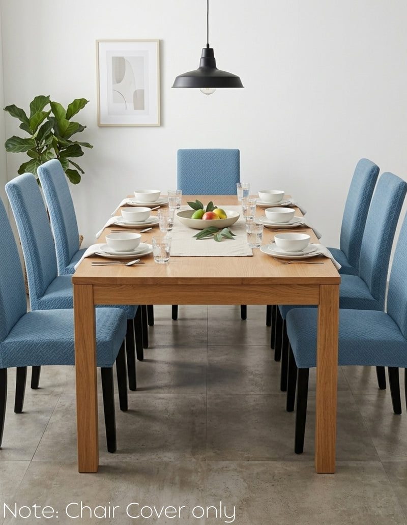Anyseat Blue Knitted Chair Cover – Elastic Anti‑Dirt Design for Dining, Kitchen, Wedding, Hotel & Banquet Use