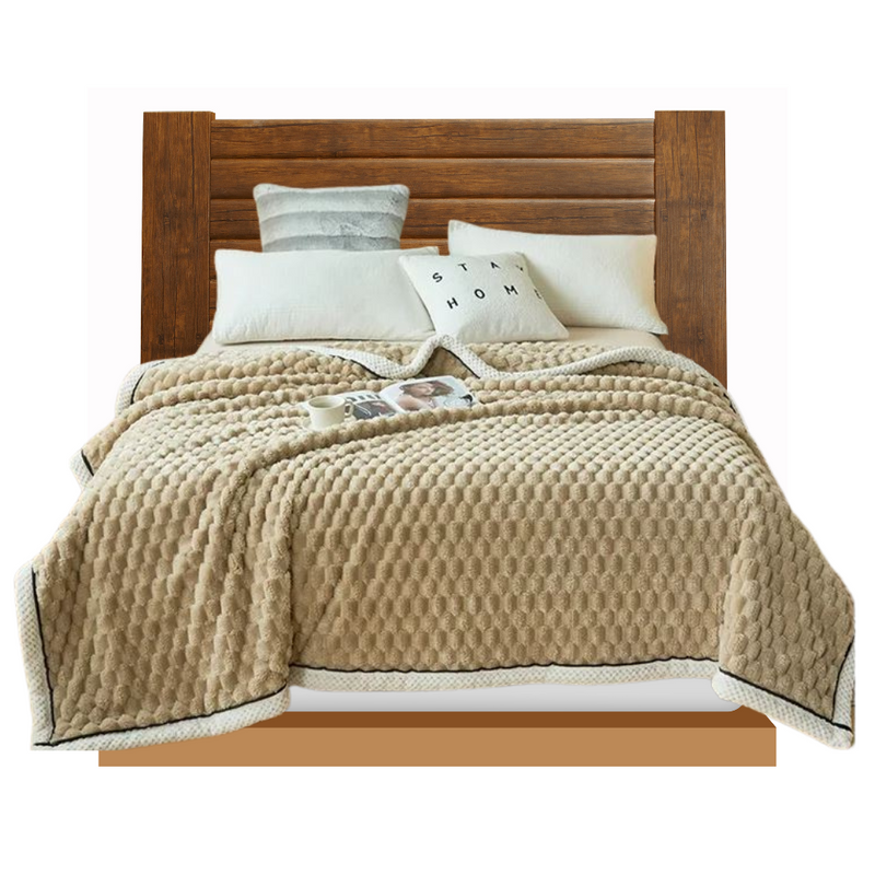 Anycozy Brown Velvet Soft Fluffy Warm Throw Blanket