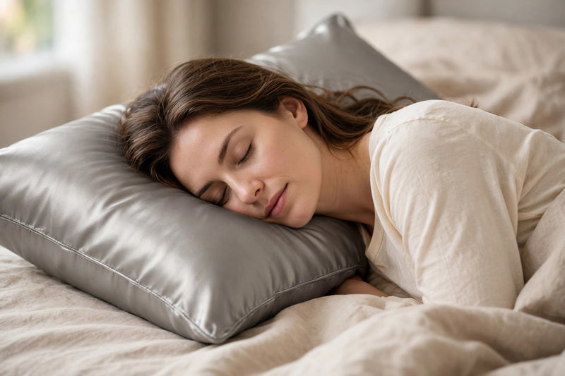 ANYHOUZ Pillowcase 50x90cm Dark Gray Pure Real Silk For Comfortable And Relaxing Home Bed