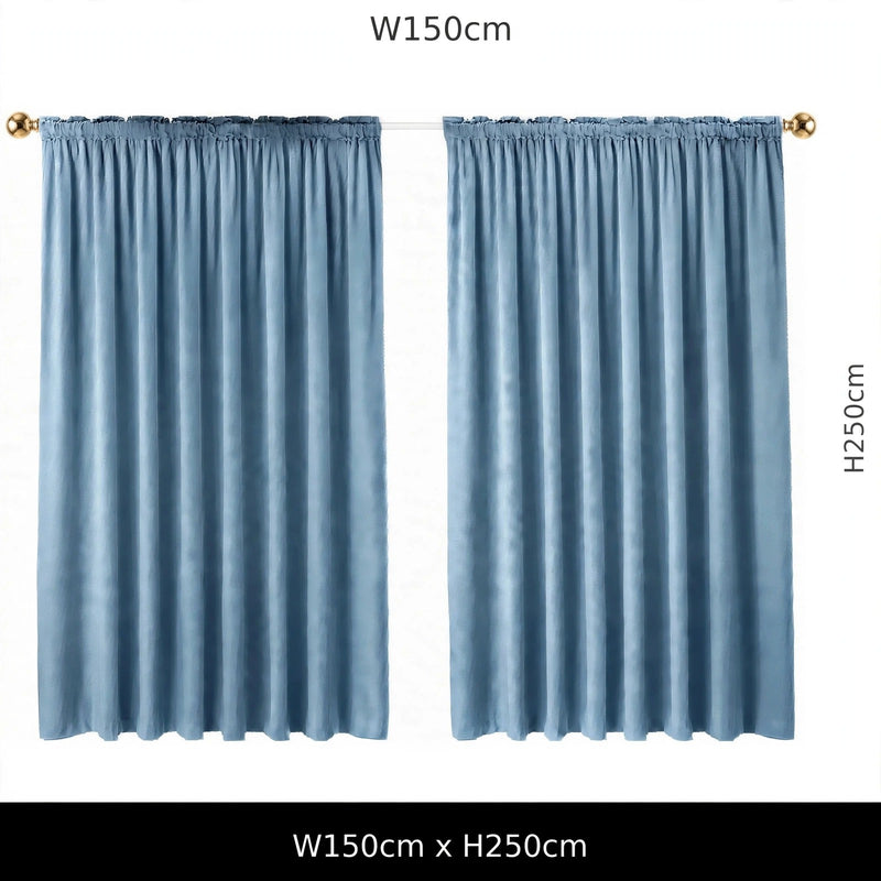 Anydrape Light Blue Velvet Blackout Curtains – High‑Quality Modern Luxury Drapes for Living Room, Bedroom & Dining Windows