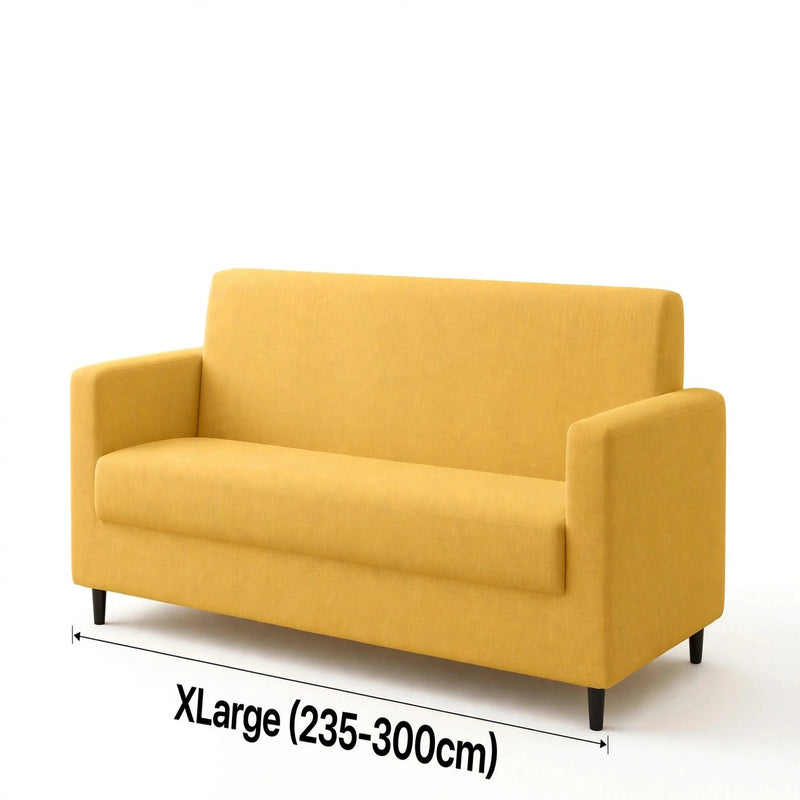 Anyseat 4-Seater Sofa Cover – Plain Yellow Style Slipcover for Living Room Chair Protection