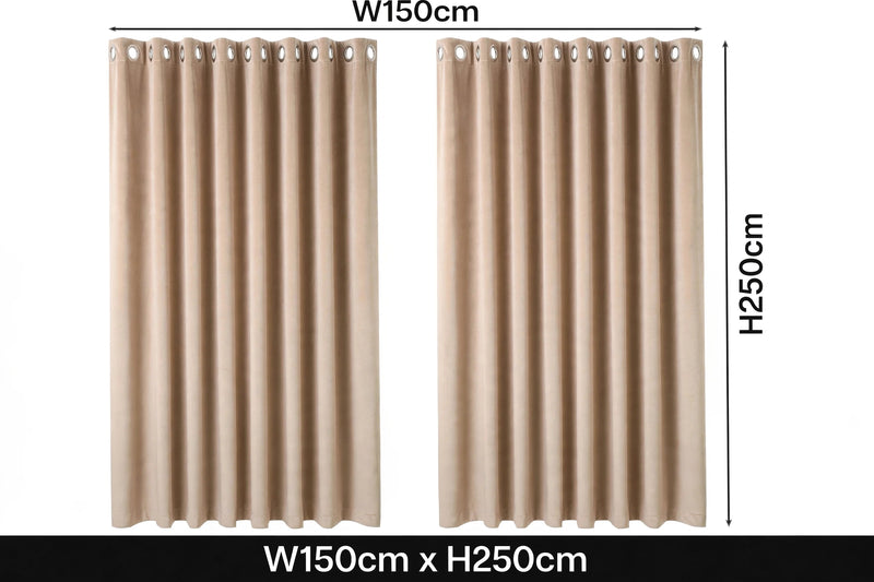 Anydrape Beige Velvet Blackout Curtains – High‑Quality Modern Luxury Drapes for Living Room, Bedroom & Dining Windows