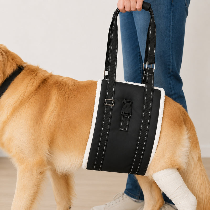 Black Adjustable Dog Lift Harness – Support & Recovery Aid for Large and Senior Dogs