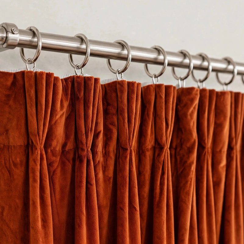 Anydrape Orange Velvet Blackout Curtains – High‑Quality Modern Luxury Drapes for Living Room, Bedroom & Dining Windows