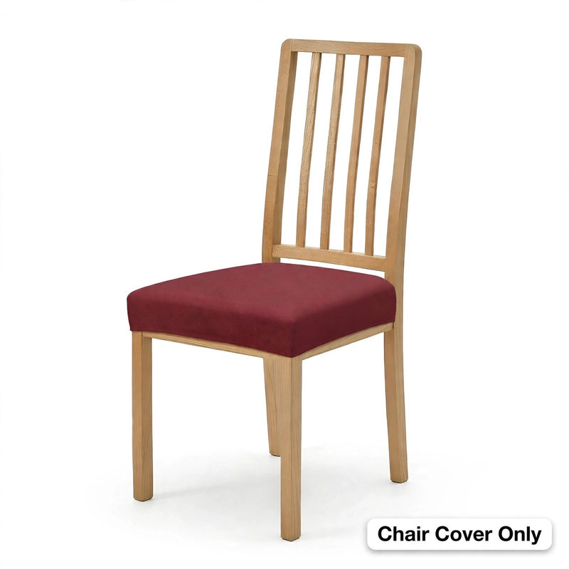 Anyseat Plain Wine Red Stretch Chair Cover – Washable, Removable Dining & Kitchen Seat Protector