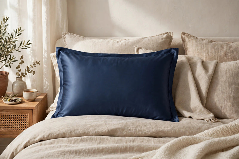 ANYHOUZ Blue Pure Silk Pillowcase 50x90cm Soft Smooth Luxury Bedding