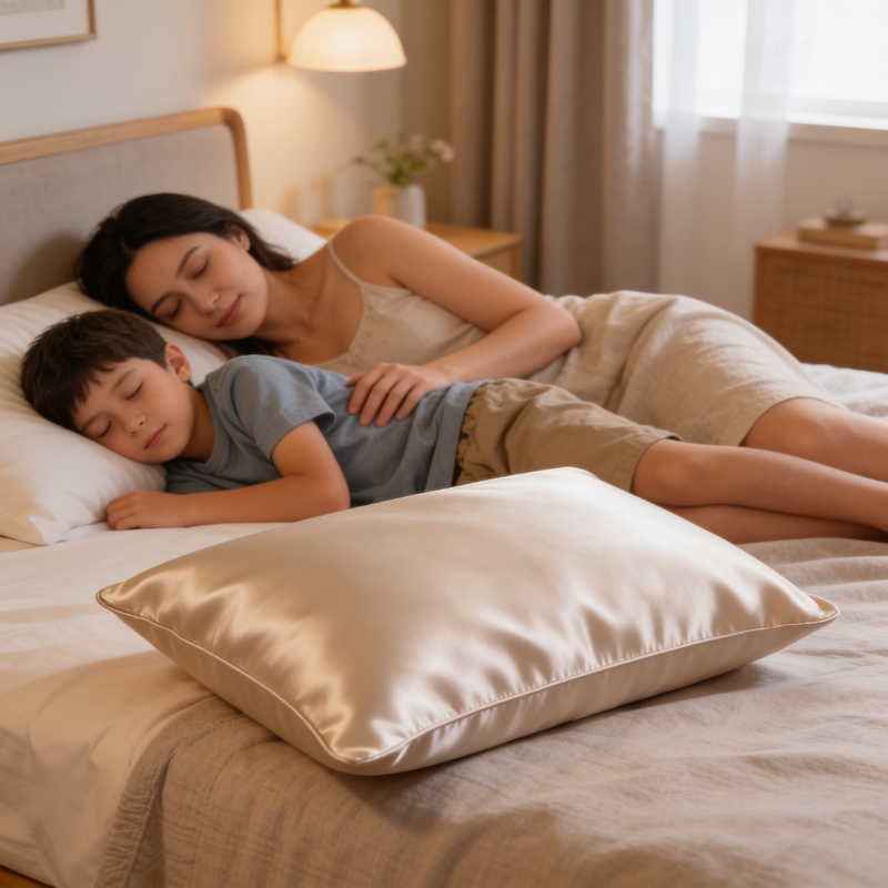 ANYHOUZ Pillowcase 50x90cm Gold Pure Real Silk For Comfortable And Relaxing Home Bed