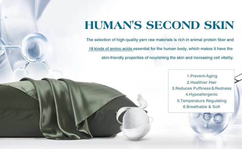 ANYHOUZ Pillowcase 50x75cm Light Gray Set with Eye Mask Natural Mulberry Silk for Comfortable and Relaxing Home Bed