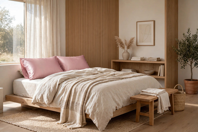 Anypillow Pillowcase 51x66cm Pink Natural Mulberry Silk For Comfortable And Relaxing Home Bed