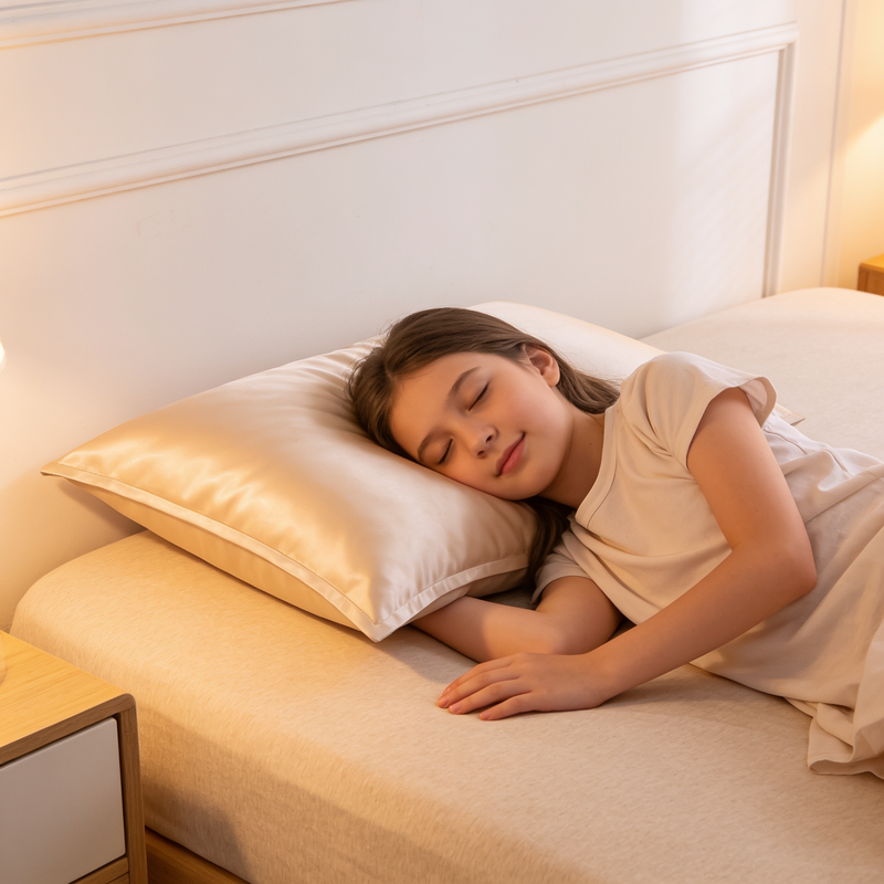 ANYHOUZ Pillowcase 50x75cm Gold Pure Real Silk For Comfortable And Relaxing Home Bed